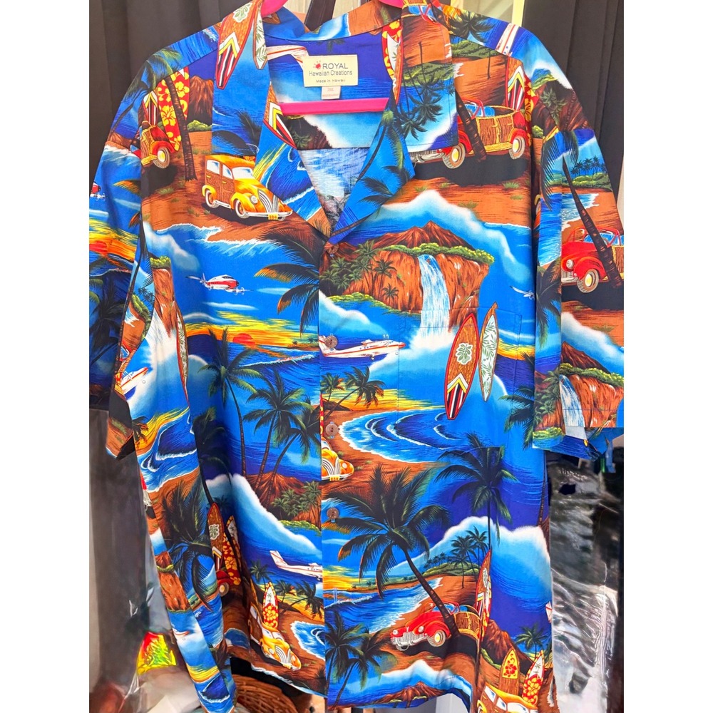Royal Hawaiian Creations Hawaiian Shirt 3XL Made In Hawaii Surf‎ Aloha Cotton
